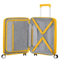 American Tourister Soundbox Spinner 55 Expandable Golden Yellow -Goedkope Koffert Rein Winkel image 11083