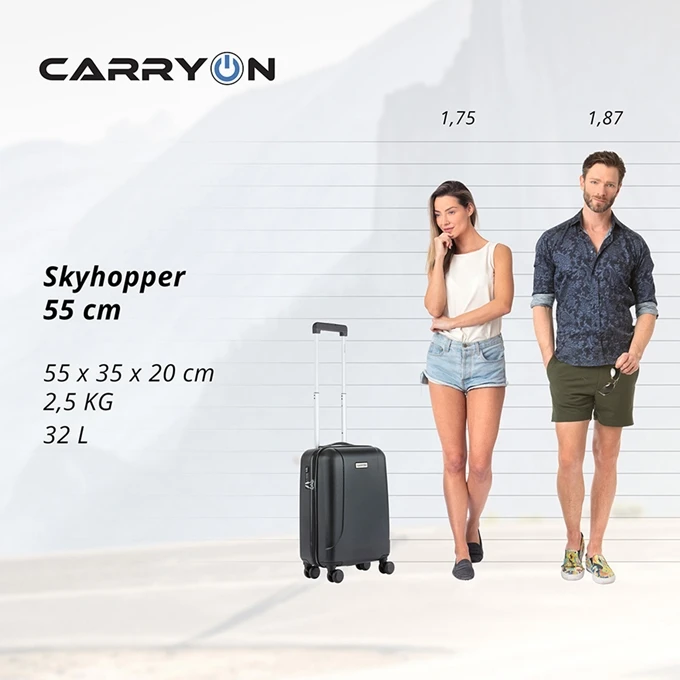 CarryOn Skyhopper 55 + 78 Set Black 3 CarryOn Skyhopper 55 + 78 Set Black - Afbeelding 3