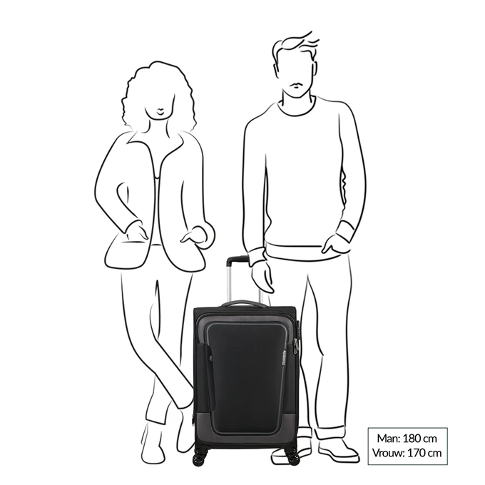 American Tourister Pulsonic Spinner 68 EXP Asphalt Black 2 American Tourister Pulsonic Spinner 68 EXP Asphalt Black - Afbeelding 2