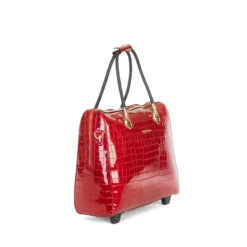 Olivia Lauren Alice Business Trolley Croco Rood -Goedkope Koffert Rein Winkel image 20954