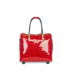 Olivia Lauren Alice Business Trolley Croco Rood -Goedkope Koffert Rein Winkel image 20955
