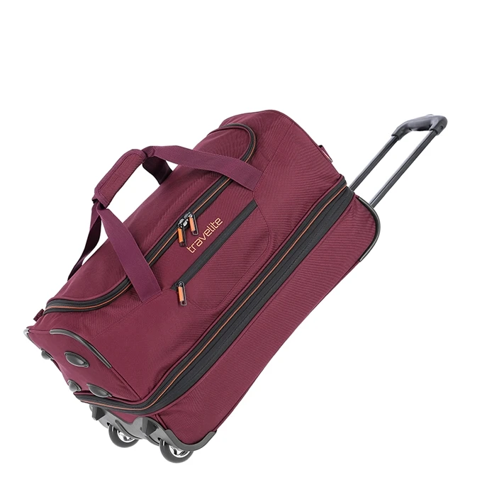 Travelite Basics Wheeled Duffle 55 Expandable Dark Red 1 Travelite Basics Wheeled Duffle 55 Expandable Dark Red