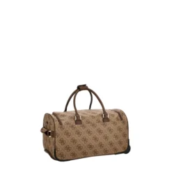 Guess Berta Wheeled Duffel Latte Logo/brown -Goedkope Koffert Rein Winkel image 21479