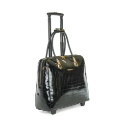 Olivia Lauren Alice Business Trolley Croco Zwart -Goedkope Koffert Rein Winkel image 21780