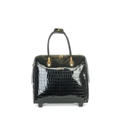 Olivia Lauren Alice Business Trolley Croco Zwart -Goedkope Koffert Rein Winkel image 21782