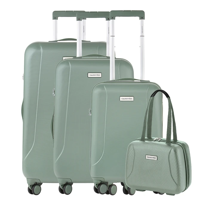 CarryOn Skyhopper 4-Delige Kofferset Beautycase/S/M/L Olive 1 CarryOn Skyhopper 4-Delige Kofferset Beautycase/S/M/L Olive