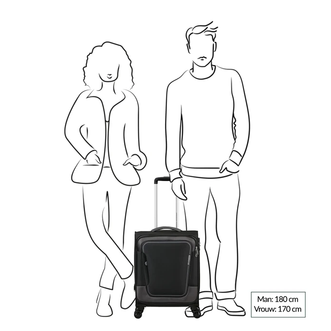 American Tourister Pulsonic Spinner 55 EXP Asphalt Black 2 American Tourister Pulsonic Spinner 55 EXP Asphalt Black - Afbeelding 2