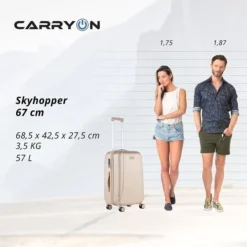 CarryOn Skyhopper 4-Delige Kofferset Beautycase/S/M/L Champagne -Goedkope Koffert Rein Winkel image 8266