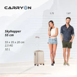 CarryOn Skyhopper 4-Delige Kofferset S/S/M/L Champagne -Goedkope Koffert Rein Winkel image 8325