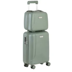 CarryOn Skyhopper 4 Wiel Trolley 55 + Beautycase Set Olive