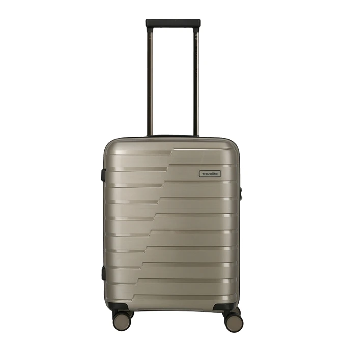 Travelite Air Base 4 Wiel Trolley S Champagne Metallic 1 Travelite Air Base 4 Wiel Trolley S Champagne Metallic