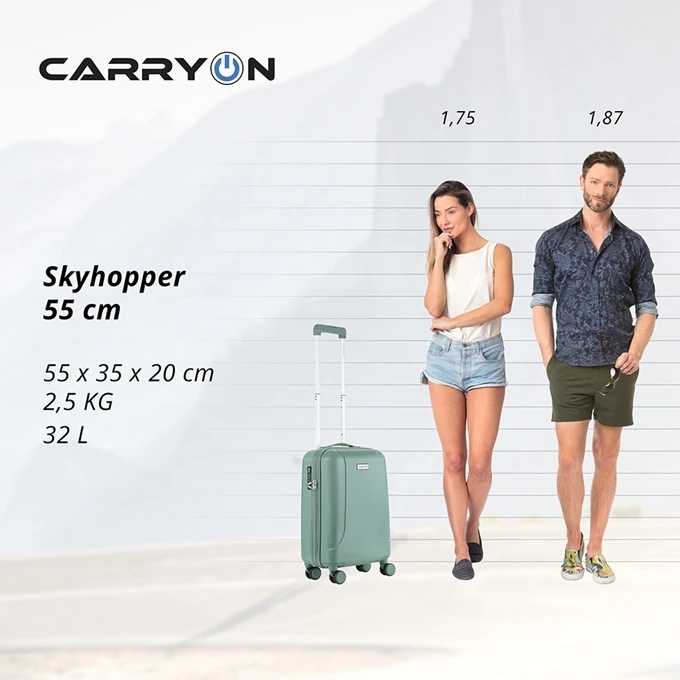 CarryOn Skyhopper 4-Delige Kofferset S/S/M/L Olive 7 CarryOn Skyhopper 4-Delige Kofferset S/S/M/L Olive - Afbeelding 7